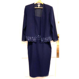 R & M RICHARDS - 2 PC Dress & jacket special occasion separates women size 14